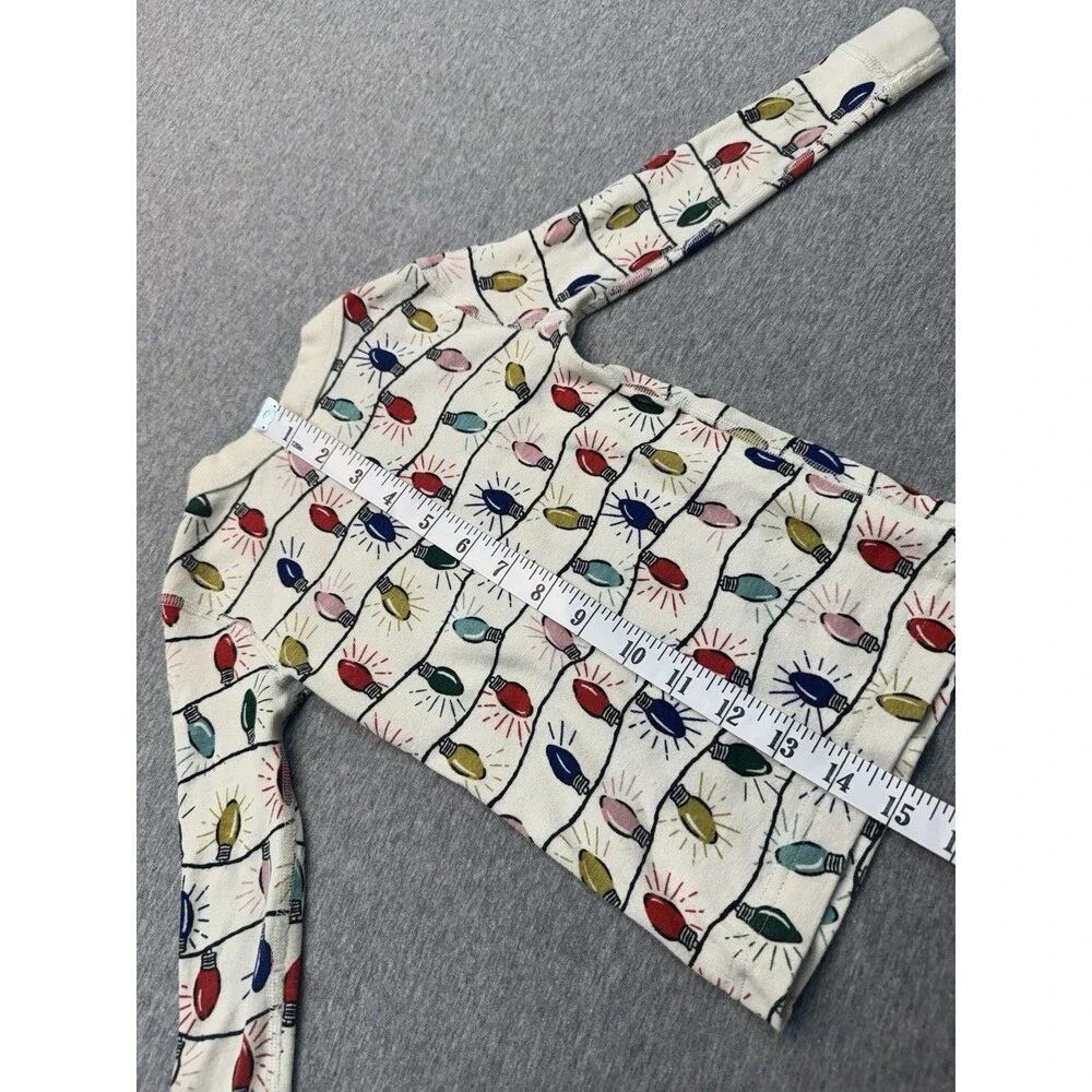 Hanna Andersson Christmas Lights Organic Cotton Pajama Top Shirt Toddler 3T 90 c